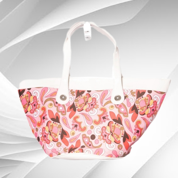 TIANNI ~ Pink And White Patterned Tote. NWT - Picture 3 of 7